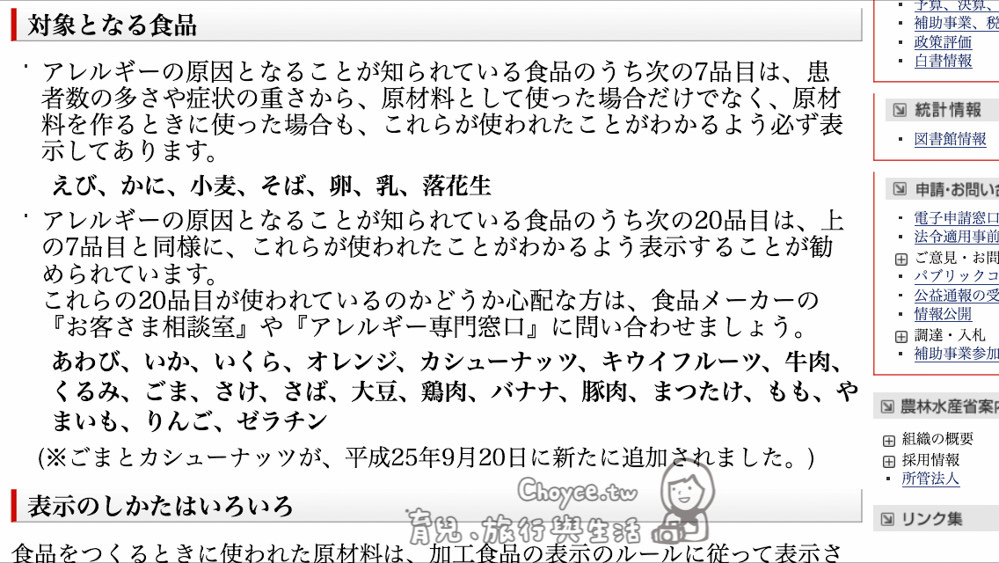 (Choyce育兒經) 小兒抗過敏大作戰，日本農林省規定食品廠必須標明的25種容易過敏食物清單